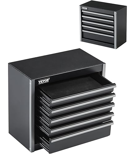 Raaco 136242 Portable Handy Box + 4 A4 Assorters, Black/Blue