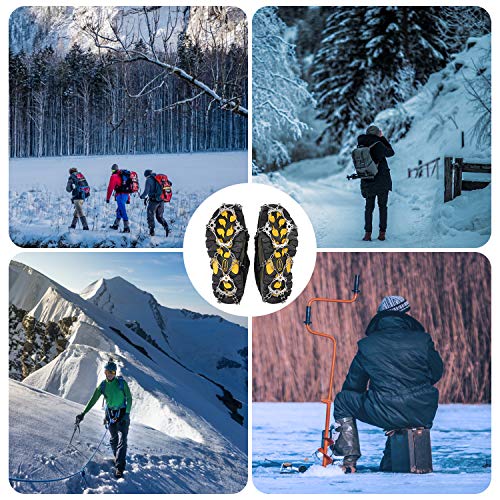 MIRACOL Crampons Ice Cleats Traction Snow Grips 19 Spikes Walk Traction