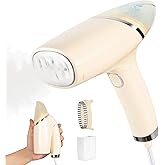 Portable Steamer for Clothes, 25s Fast Heat-up, 1000W Travel Steam Iron Wrinkles Remover with Brush, Foldable Garment Steamer 100ml Water Tank for Home Travel Office (120V Only)