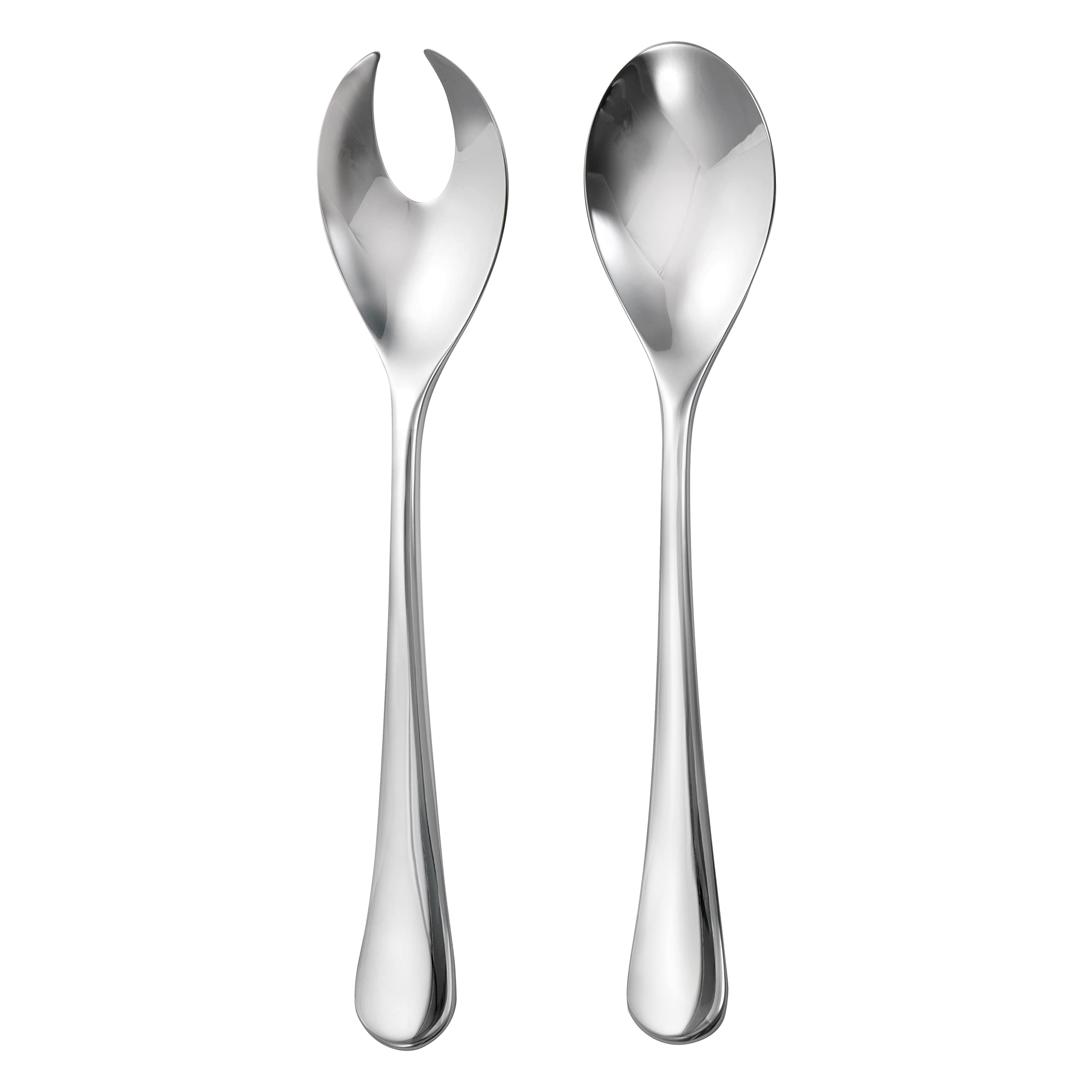 Robert Welch Radford Bright Cutlery Traditional Salad Servers. Made from Stainless Steel. Dishwasher Safe.
