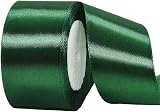 HONGCI 50mm Wide Dark Green Satin Ribbon 22m Gift Craft Bow Wrap
