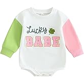 FIOMVA Valentines Baby Girl Outfit Newborn Bubble Romper Infant Sweatshirt Onesie Toddler Heart Print Clothes
