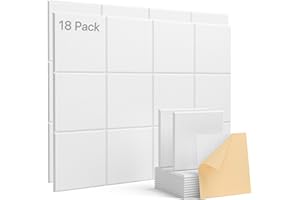 SOUNDSBAY Acoustic Panels 18 Pack Square Soundproof Wall Panels Self-Adhesive, Acoustic Foam Panels High Density Sound Proof Foam Panels for Home Office, Reccording Studio, Ceiling 12" X 12" X 0.4" White