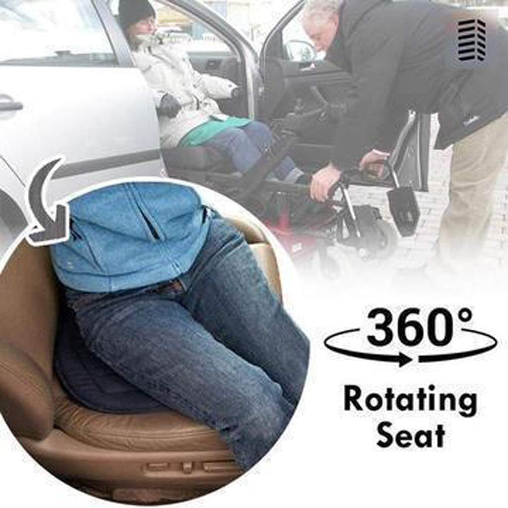 Hongxin Large 360&deg; Rotation Disc, Auto Swivel Seat Cushion, Ultra-Thin Flexible Design Special Fit Car Vehicle Sport Seat Space, Easy Movement to Enter/Exit (B)
