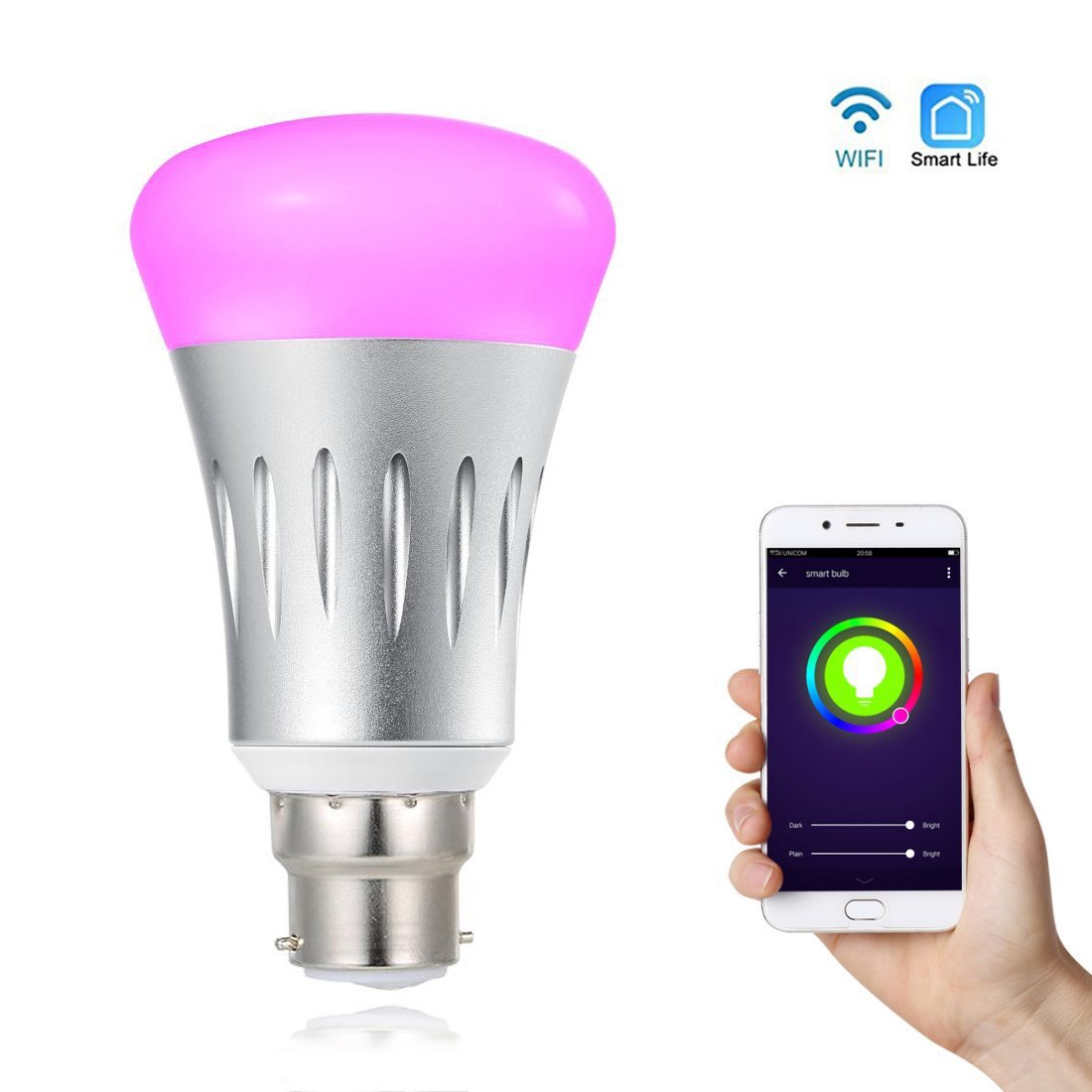 Trendingobjects Smart Light Bulb,(B22 Base, Silver)