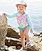 RuffleButts Infant / Toddler Girls Floral Striped Mix-Print Long Sleeve Rash Guard Set w/ Ruffles - Multi - 6-12m