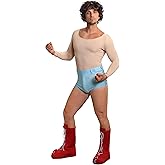 Mainfini 3 Pcs Esqueleto Nacho Libre Costume Adult Men Pants Wig Boot Cover Outfit Without Tshirt (S-L)