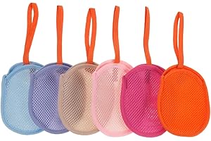TOVINANNA Mesh Soap Pouch for Shower 6 Pack Foam Soap Bag with Hanging Rope Exfoliating Mesh Net for Rich Lather Quick-Dry De