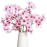 Bairdish 8Pcs Artificial Cherry Blossom Branches for Summer Spring Indoor Decoration,Silk Faux Cherry Blossom Flowers,Fake Peach Flower for Home Wedding Office Table Centerpieces Decor(Light Pink)