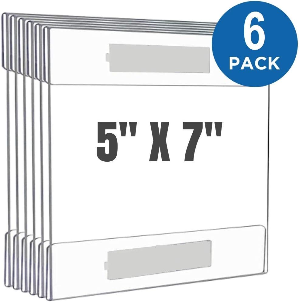 1InTheOffice Acrylic Wall Mounted Sign Holder 5x7 with