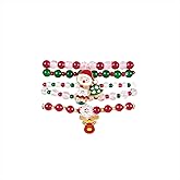 PAIOJVN Christmas Tree Heart Soft Clay Colorful Multi-Layered Beaded Stretch Bracelets Colorful Heishi Surfer Beaded Elastic Bracelet Set for Women Gifts Jewelry