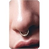 BodyBonita Silver Septum Rings 16G - 316L Stainless Steel Nose Rings Hoops for Women Septum Piercing Jewelry 8 mm Lunar