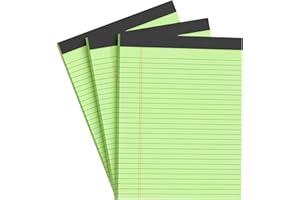 AILZFEI Green Legal Pad Note Pads 8.5x11 inch, Wide Ruled Clear Print Writing Pads 30 Sheets/Pad, 20lb Colored Paper, Perforated Notepad with Sturdy Back (3 Pads Green)