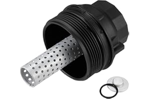 FOXSTAR 15620-38010 Oil Filter Housing Cap Assembly With Oil Plug Drain, Fit for Toyota Tundra, Sequoia, Land Cruiser & Lexus LX570, Replace 15620-0S010