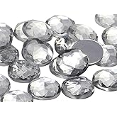 Allstarco 25mm Crystal H102 Flat Back Round Acrylic Rhinestones Plastic Circle Gems for Costume Making Cosplay Jewels Embelishments 20 Pcs (Crystal)