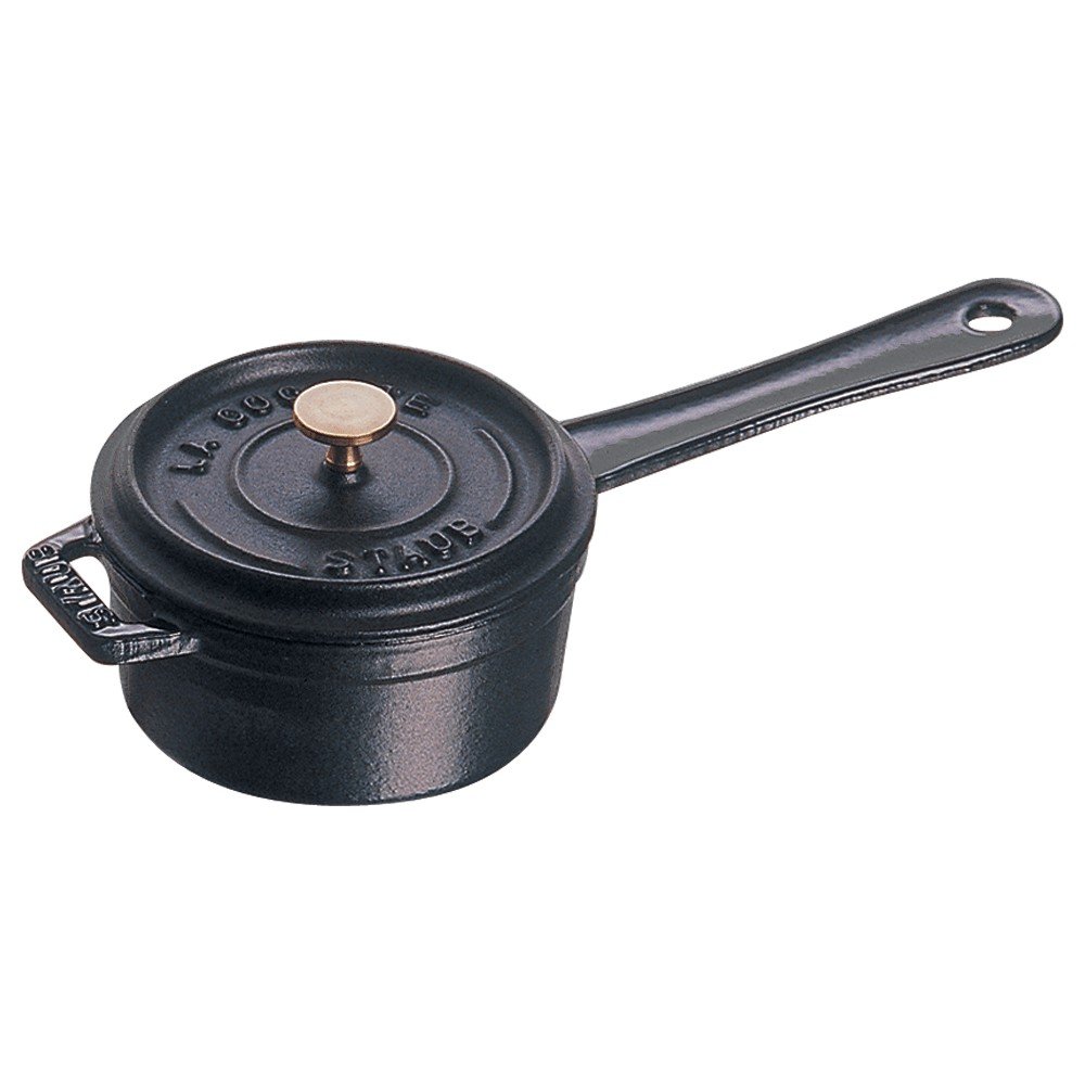 Staub 1241025 Cast Iron Mini Saucepan, 0.25-quart, Black Matte