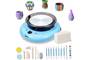 YESMRO Mini Pottery Wheel for Kids Beginners,6" Turntable Electric Mini Clay Making Pottery Machine,0-200RPM Adjustable Speed,60W Small Pottery Ceramic Wheel for Pottery Studio/Home/DIY/School