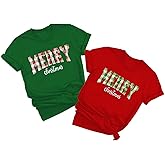 AMWIPE Couples Christmas Shirts Xmas Couples Tshirt Funny Holiday Christmas Couples Matching Outfit Sets