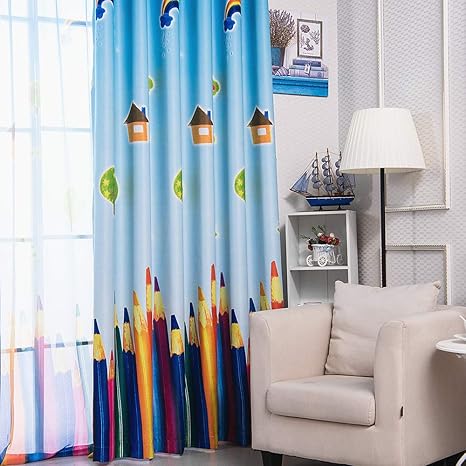 Buy 1 Panel Kids Curtains Boys Girls Bedroom Semi Blackout