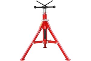 VEVOR V Head Pipe Stand 1/8"-12" Capacity, Adjustable Height 24"-42", Pipe Jack Stands 2500 lb. Load Capacity, Portable Foldi