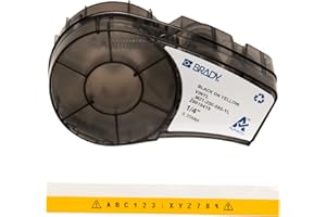 Brady M21-250-595-YL Cartridge, B595 Vinyl Indoor/Outdoor Material, 0.25" W X 21' L, Black on Yellow