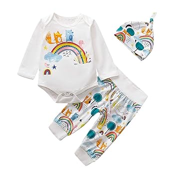 rainbow print baby clothes