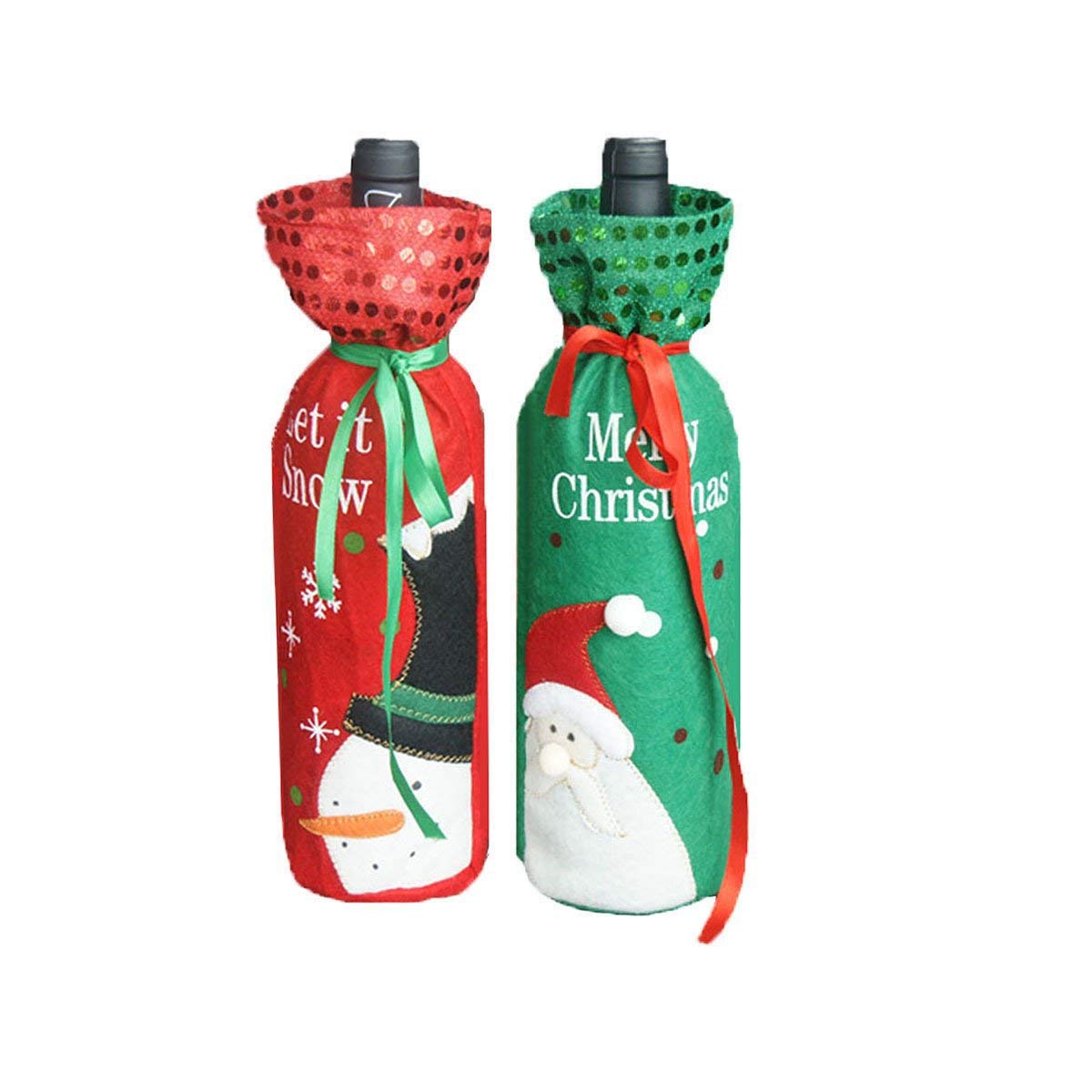  Chfun Christmas Wine Bottle Covers Bags Snowman