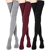 CENAST Women Long Fingerless Gloves Knitted Arm Warmers Thumbhole Stretchy Gloves