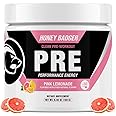Honey Badger Pre Workout Powder, Keto Vegan Preworkout for Men & Women, Beta Alanine & Caffeine, Sugar Free Natural Energy Supplement, Pink Lemonade, 30 Servings