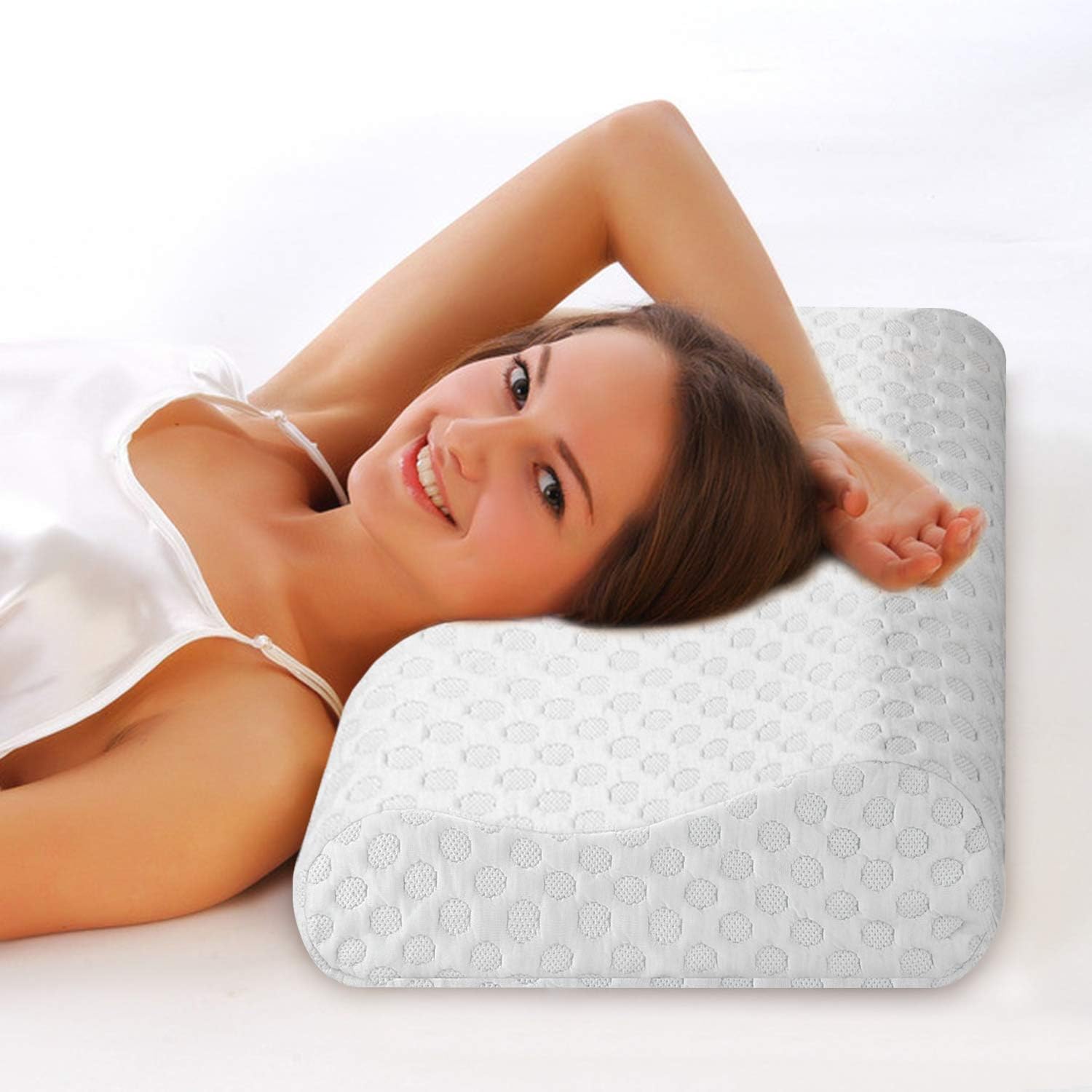 Milemont Memory Foam Pillow, Bamboo Charcoal Memory Foam, Cervical Pillow for Neck Pain, Orthopedic Contour Pillow Support for Back, Stomach, Side Sleepers, Pillow for Sleeping, CertiPUR-US, Standard: Home & Kitchen