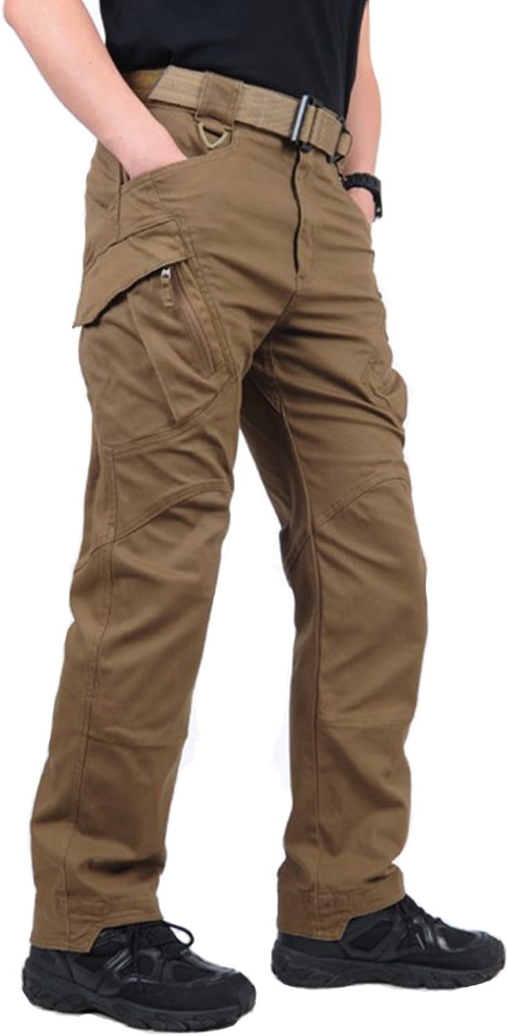 BELLOO Mens Cotton Combat Work Trousers With Zip Pockets