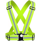 Reflective Strap Safety Vest, Lightweight,Adjustable & Elastic, Hi Vis Running Gear for Jogging,Walking,Cycling,Motorcycle,Men,Women