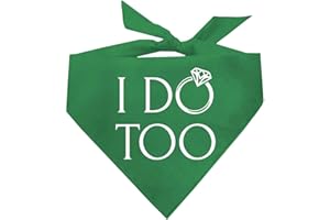 TEES & TAILS I Do Too Engagement/Wedding Announcement Dog Bandana (Green, OS 112)