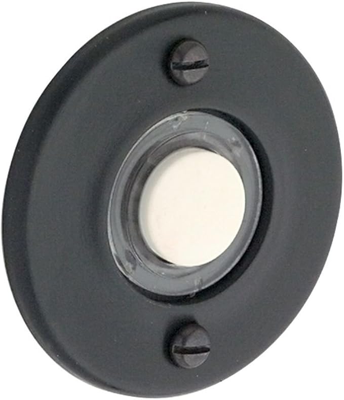 Baldwin 4851.102 Round Doorbell Button, Oil Rubbed Bronze Doorbell Push Buttons