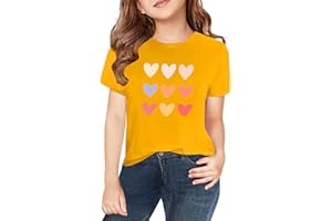 Girls Graphic T Shirts Short Sleeve Summer Cotton Solid Tee Tops Kids Cute Athletic Running Casual Basic Clothes