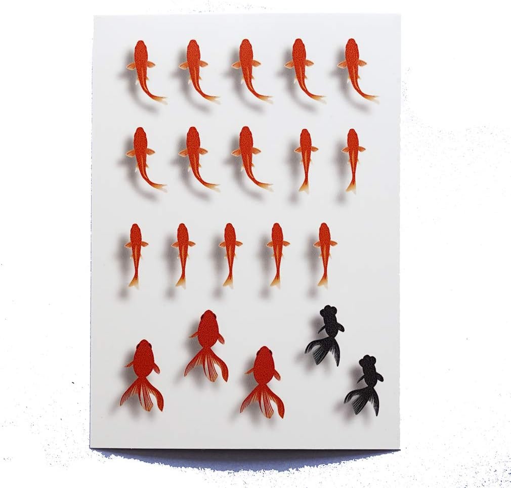 Amazon レジン封入用透明シール 金魚イラスト 影付き 2 デコ素材 通販