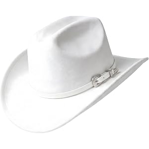 Unisex Western Cowboy Hat with Belt Buckle, Adjustable Wide Brim Sun Hat for Festival Ranch Party Beach Outdoor