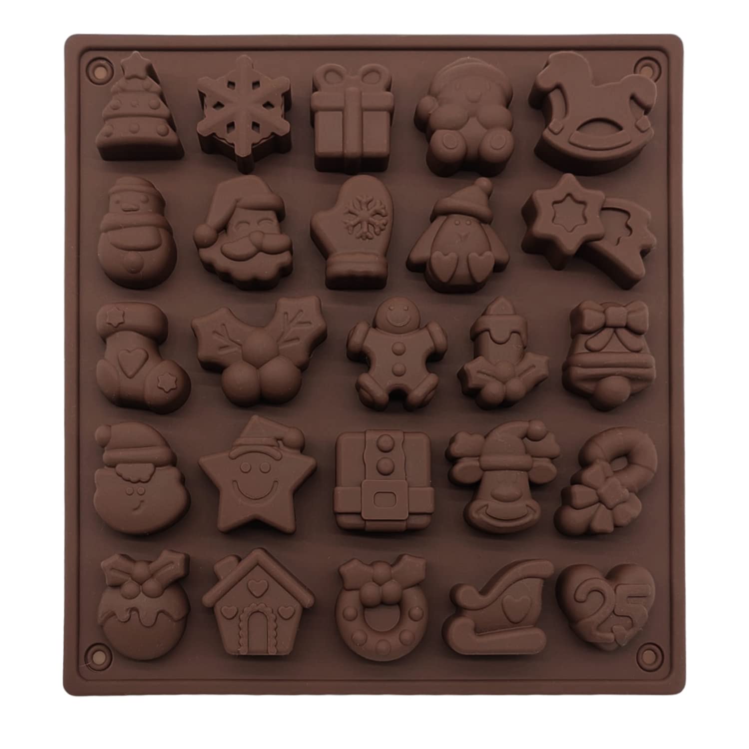 CHEERYMAGIC Christmas Chocolate Mould, Silicone Chocolate Moulds Non-Stick Candy Mold for DIY Jelly Cookies Cake Biscuit Pudding Fondant Decoration A6-SDMJ