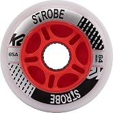 K2 Strobe 85a Inline Skate Wheels White/Red (2 Pack)