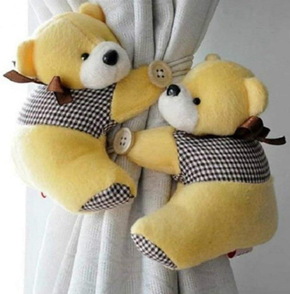 Cygoshop 2PCS/Pair Window Curtain Hook Tieback Cute Bear Curtain Buckle Hangers (Yellow)