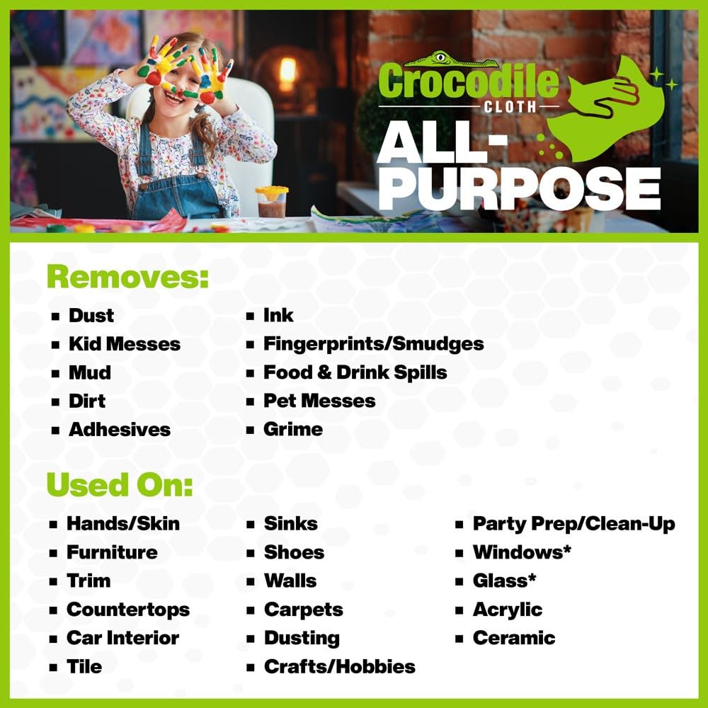 Crocodile Cloth All-Purpose Cleaning Wipes – 80 Count, 15