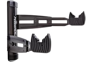 FEEDBACK SPORTS | Velo Wall Rack 2D Bike Storage | Bicycle Hangar Mount W/Adjustable Arms | Road, Gravel, Mountain Bike Compatible | For Garage, Apartment, Shed | Black