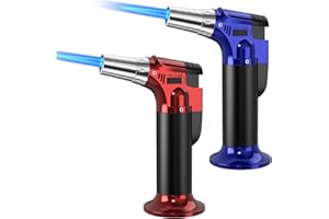 2 Pack Torch, Butane Torch Refillable, KitchenTorch for Cooking with Safety Lock & Adjustable Flame for BBQ, Creme Brulee, Ba