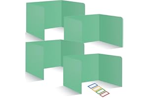 ZSMKJIAYE 4 Pcs Desk Dividers for Students Plastic Privacy Folders Green Test Dividers Privacy Boards Desks Privacy Panel Partitions Trifold Desk Dividers for School Classroom Teacher Supplies (Green)