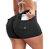 SEASUM Women Pocket Shorts 3"/4.5" Scrunch Butt Workout Cargo Shorts V Waist Yoga Booty Lifting Gym Bottom