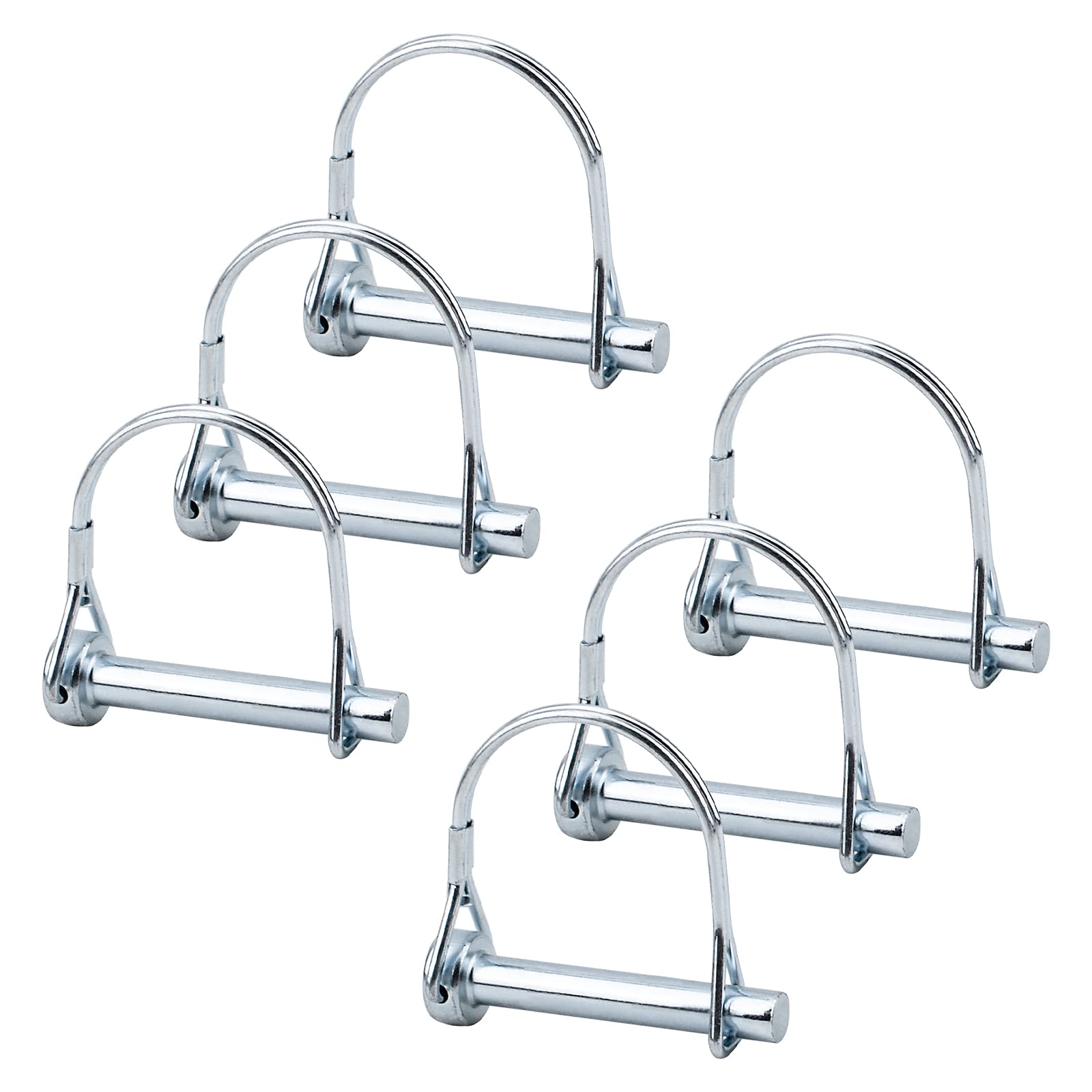 INCREWAY Wire Lock Pin, 6PCS 8mm×50mm Carbon Steel Shaft Locking Pin Square Loop Wire Lock Pin for Track Farm Lawn