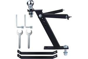 GELASKA Lawn Mower Trailer Towing Hitch with Chrome Trailer Hitch Ball, 3/4 x 2 inch Hitch Ball, 3,500 lbs, Garden Tractor Pro Hi Hitch for Jo hn Dee re Cu b Ca det Riding Mowers