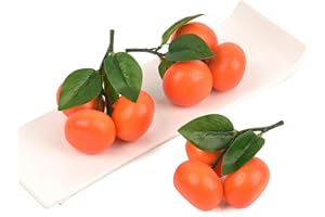 Hagao Fake Mini Tangerine Orange Artificial Fruit Simulation Fake Lifelike for Home Party Kitchen Festival Decoration 3 pcs