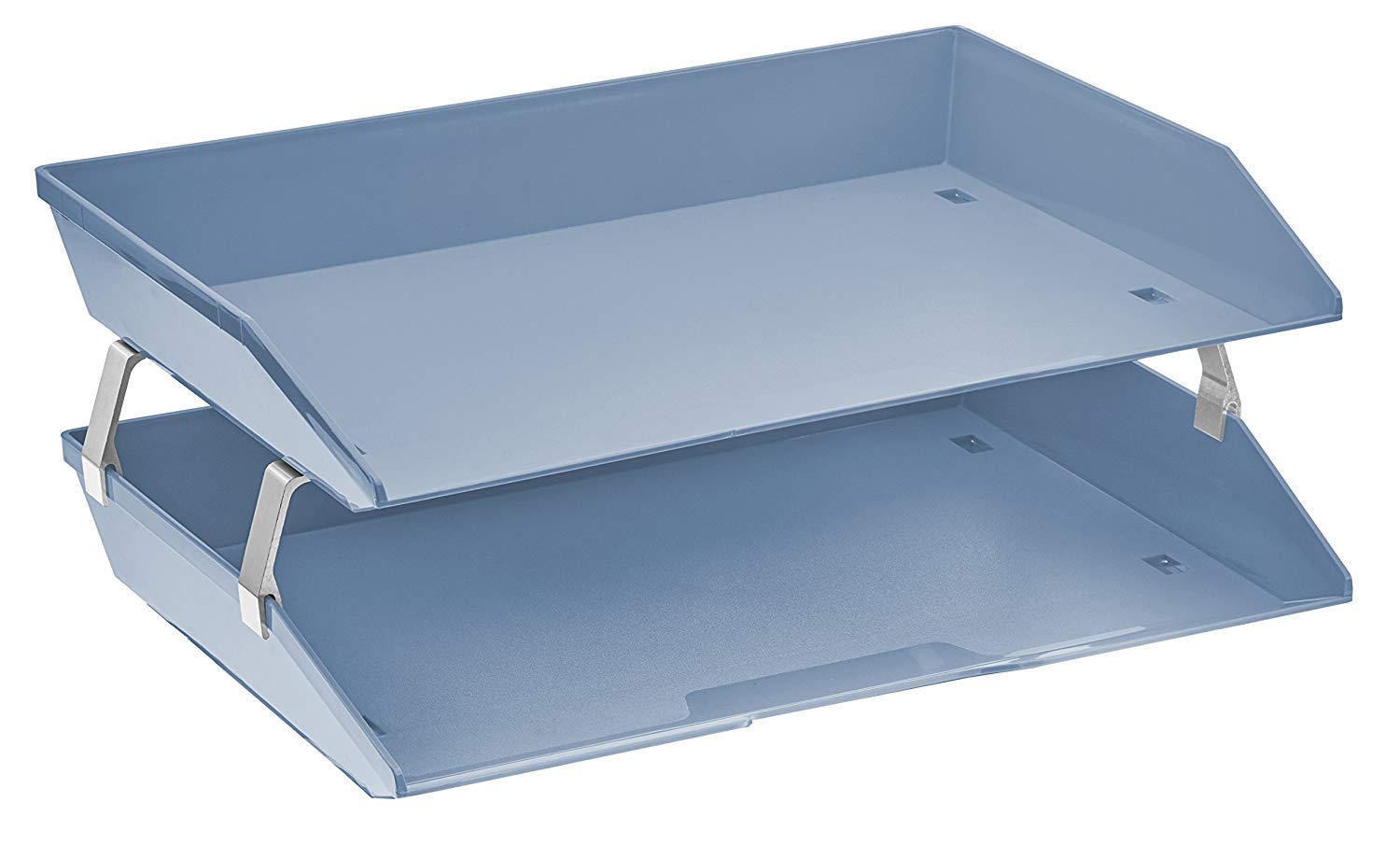 Acrimet Facility 2 Tier Letter Tray, Side Load, Letter Size/A4, Desktop File Organizer, Plastic (Solid Blue Color)