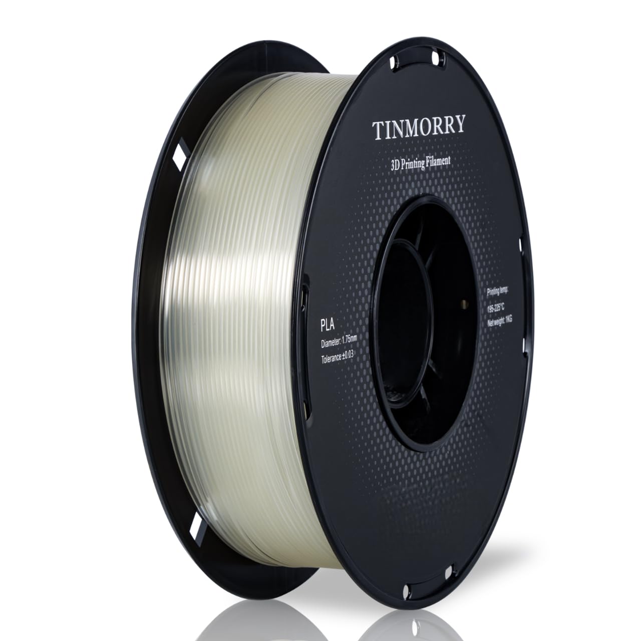 TINMORRY PLA Filament 1.75mm 1kg, Rapid PLA 3D Printer Filament, Compatible with Most FDM 3D Printers, 1 KG 1 Spool, Transparent